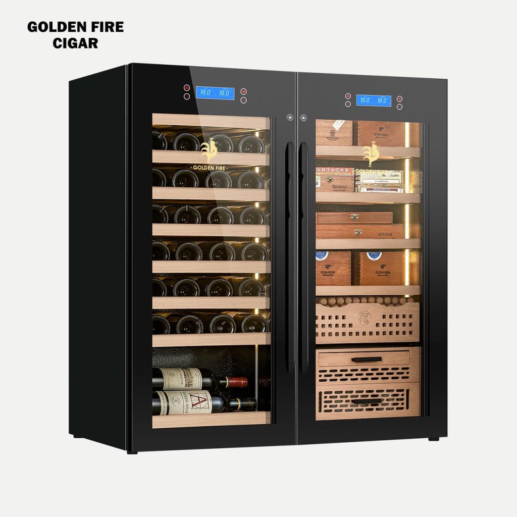 Tủ xì gà rượu vàng Golden Fire GF-298 thiết kế thông minh, hiện đại