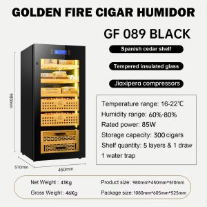 tủ điện bảo quản xì gà golden fire GF 089 Black.