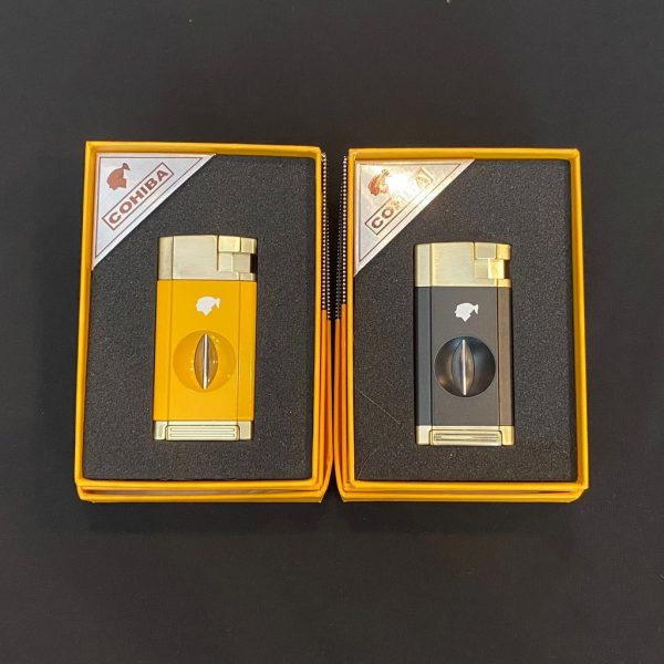 bật lửa khò cohiba 2 tia chụm kèm cắt V cob-198